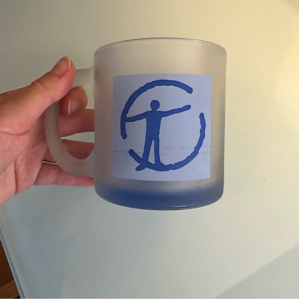 American Museum of Natural History Blue and Clear Glass Mug